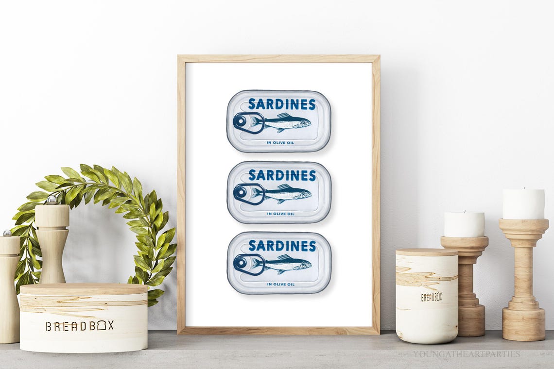 Tinned Sardines In Olive Oil Kitchen Retro Fish Market Wall Art - Image 6
