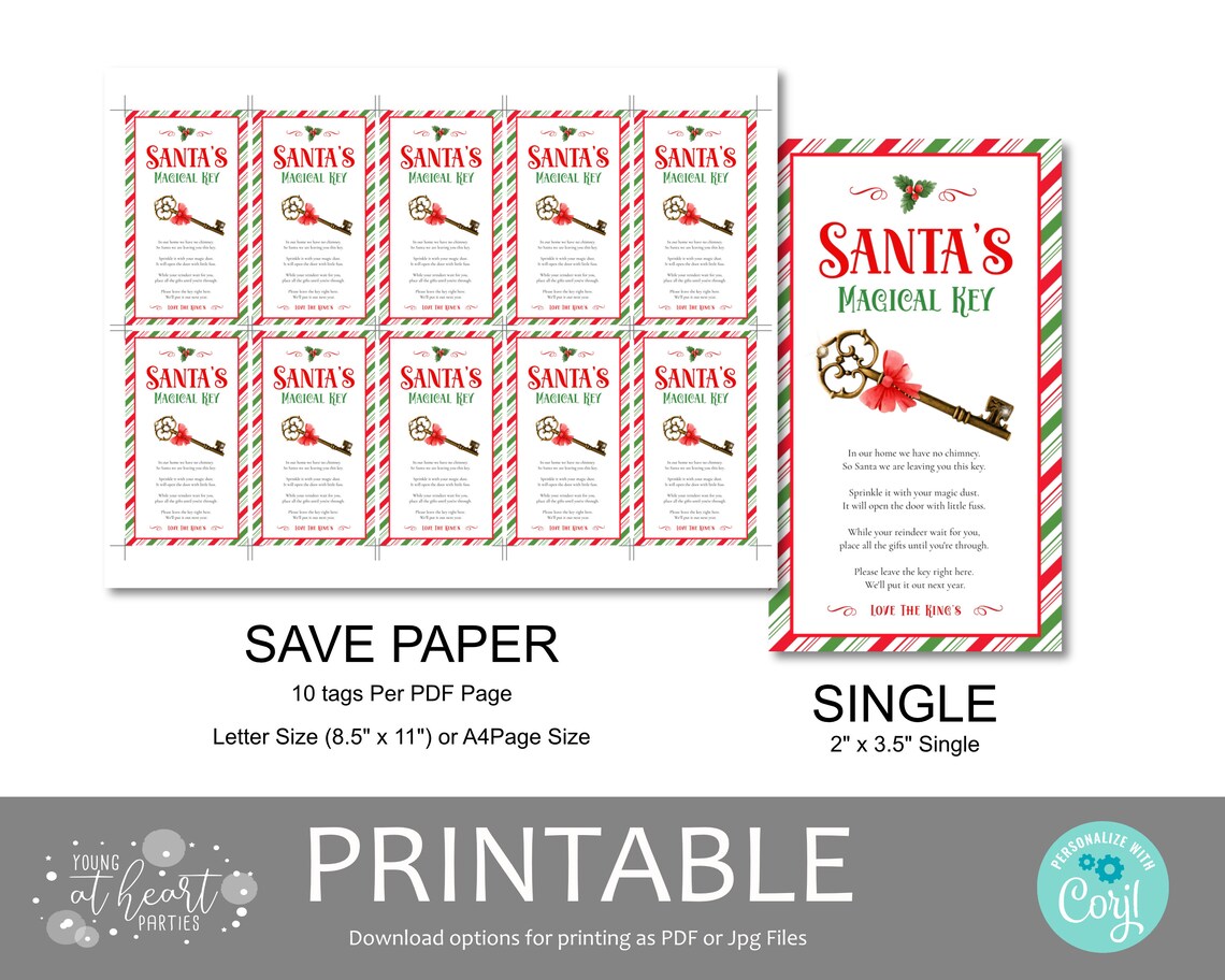 Santas Magical Key Tag Poem for Homes Without Chimney Poster - Image 2