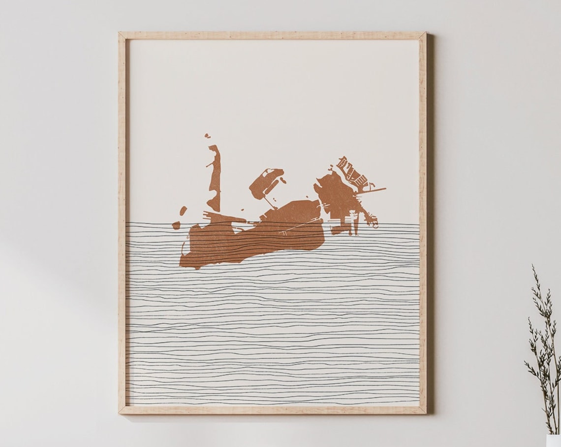 Key West Boho Travel Poster, Florida Map Art Print