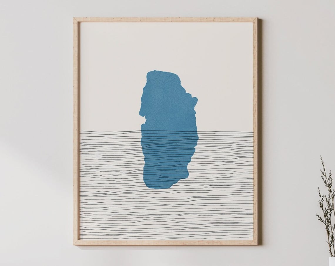 Lake Ohrid Boho Travel Poster, Minimalist Map Art
