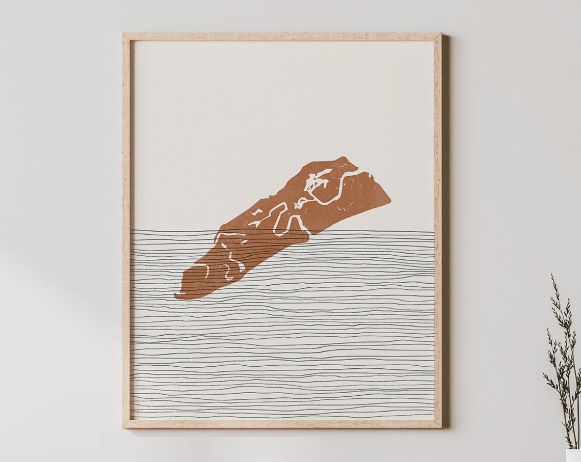 Fripp Island Print Boho Wall Art And Decor Travel Poster South Carolina Map