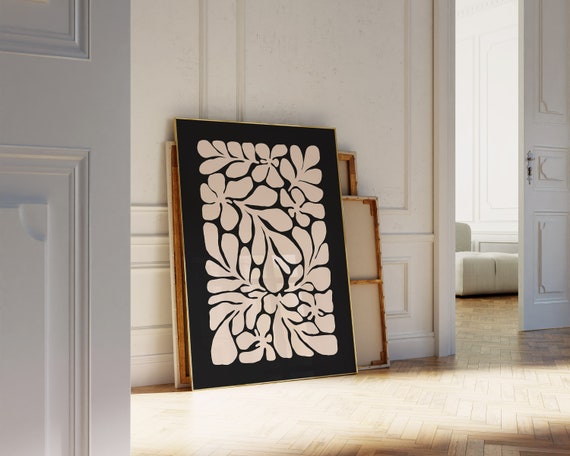 Abstract Botanical Wall Art Moody Botanical Print Neutral Botanical Wall Art Wavy Floral Wall Art Boho Wall Flower Print Matisse Print