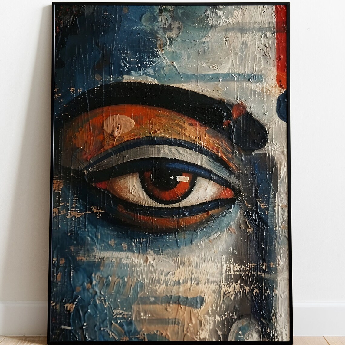 Expressive Close-Up Painted Eye Brown Iris Bold Texture Poster