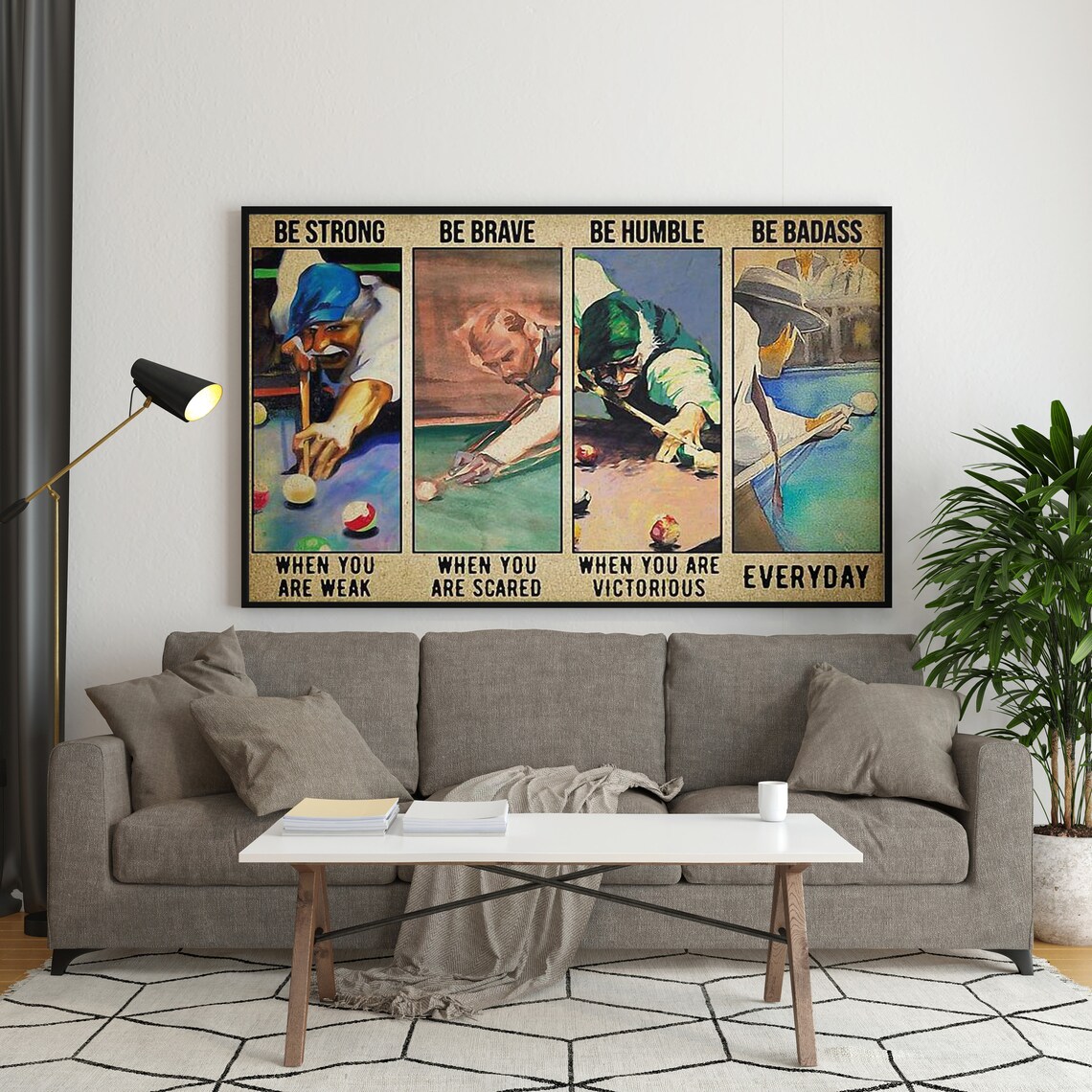 Billiards Man, Be Strong Be Brave Badass Quote Print - Image 3
