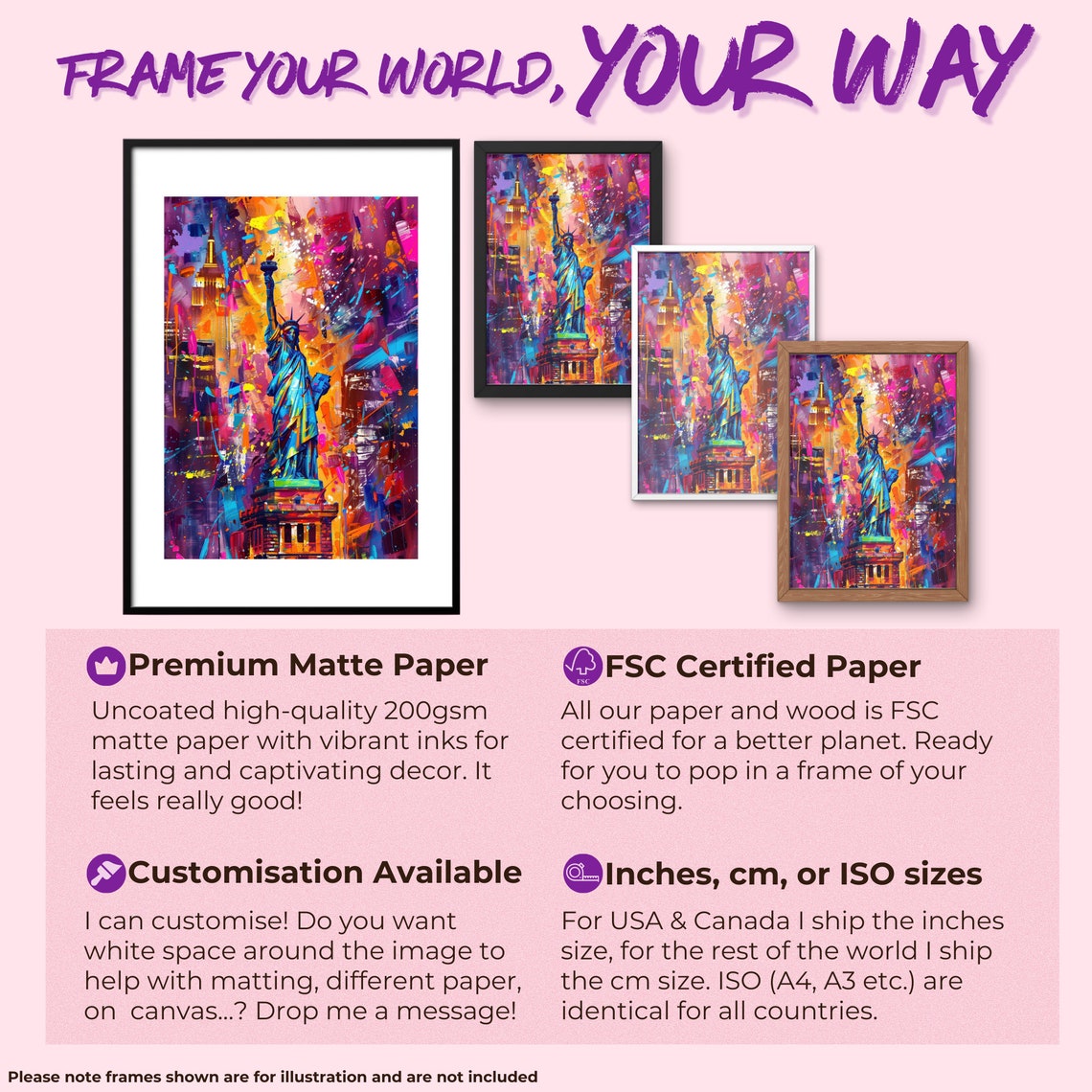 Statue Of Liberty New York City Poster Print Street Art Graffiti Painting Paint Splash Cityscape Abstract Travel Gift Manhattan America Usa - Image 2