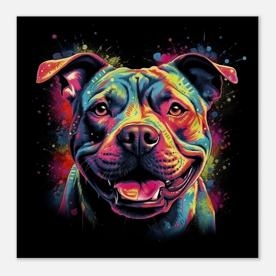 Staffordshire Bull Terrier Abstract Dog Art Print