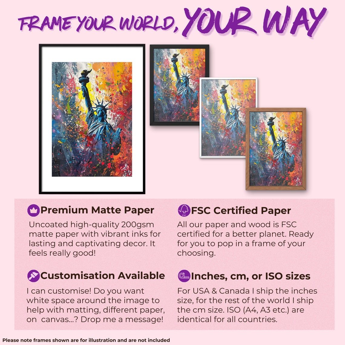 Statue Of Liberty New York City Poster Print Street Art Graffiti Painting Paint Splash Cityscape Abstract Travel Gift Manhattan America Usa - Image 2