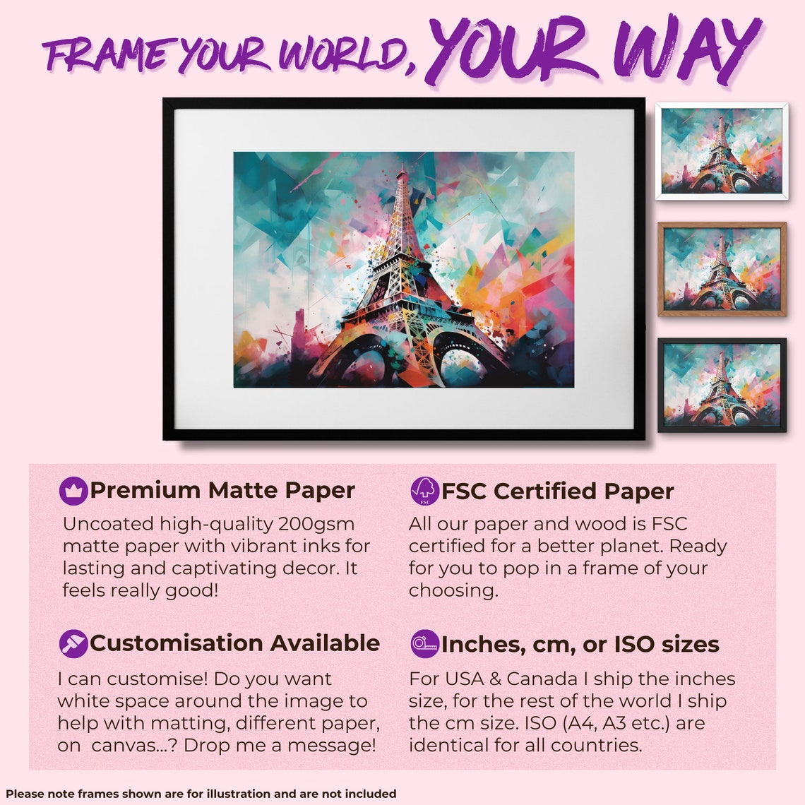 Pastel Geometric Eiffel Tower Dreamy Paris Abstract Art Poster - Image 2