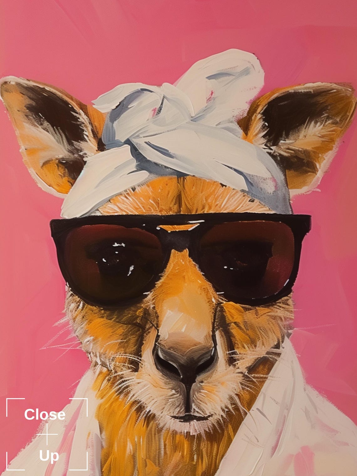 Kangaroo In Bathrobe Print Funny Animal Bathroom Art Quirky Wall Decor Whimsical Bathroom Artwork Maximalist Kangaroo Wall Art - Image 3