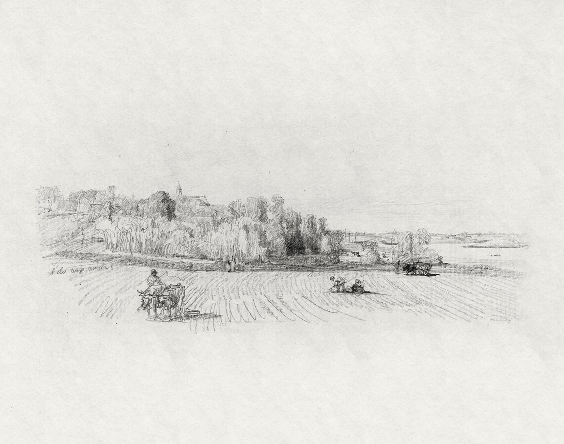 Vintage Farmhouse Graphite Sketch Wall Art Print - Image 3