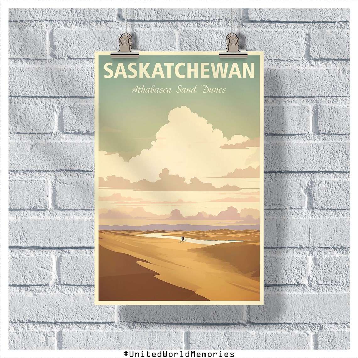 Saskatchewan Athabasca Sand Dunes Golden Desert Horizon Poster