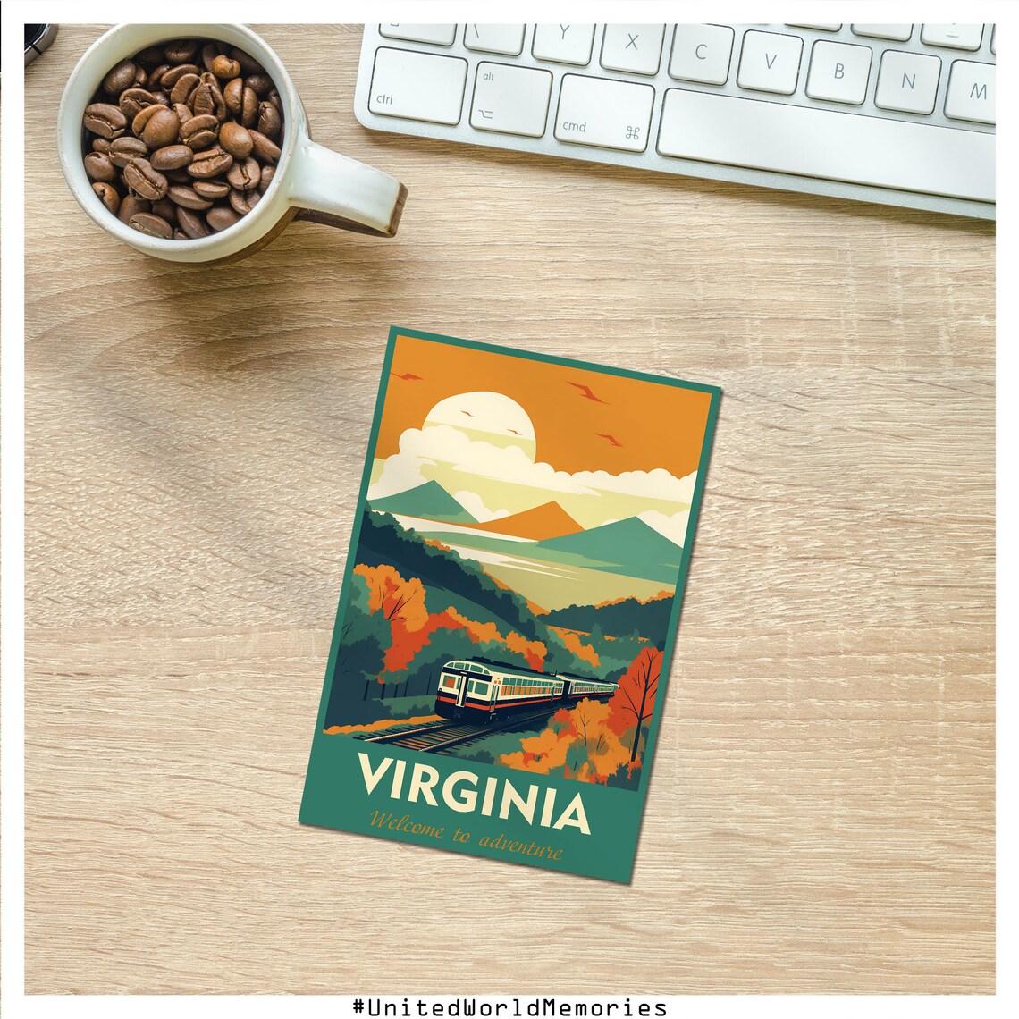 Virginia Vintage Travel Poster, State Rail Train Art Print - Image 2