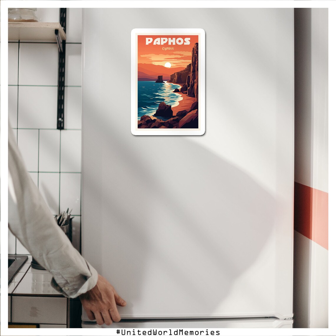 Paphos Aphrodites Rock Travel Poster, Cyprus - Image 3
