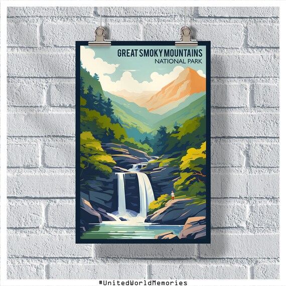 Great Smoky Mountains National Park Waterfall Gorge Hike Poster