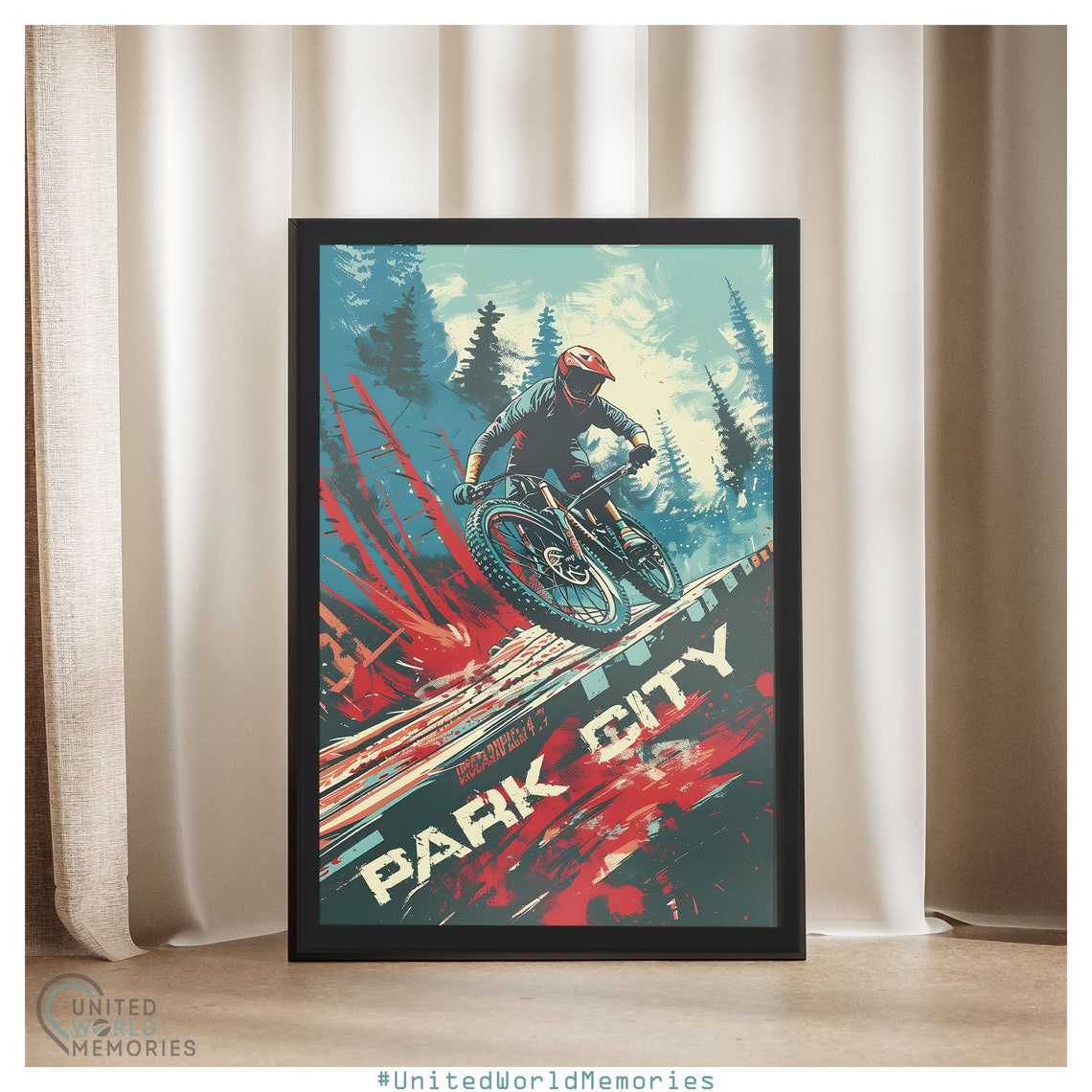 Park City Utah Extreme Downhill Mountain Biking Action Poster - Image 4