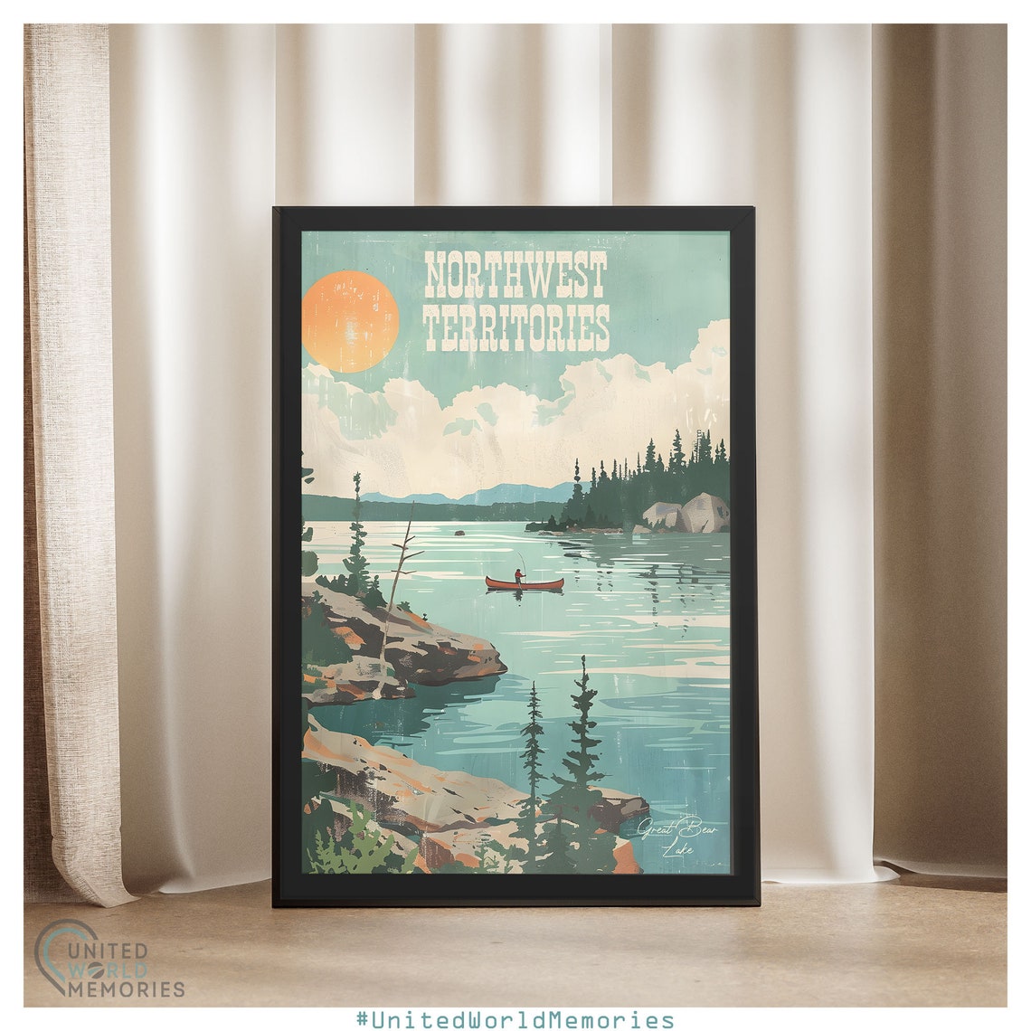 Northwest Territories Great Bear Lake Canoe Wilderness Fishing Poster - Image 4
