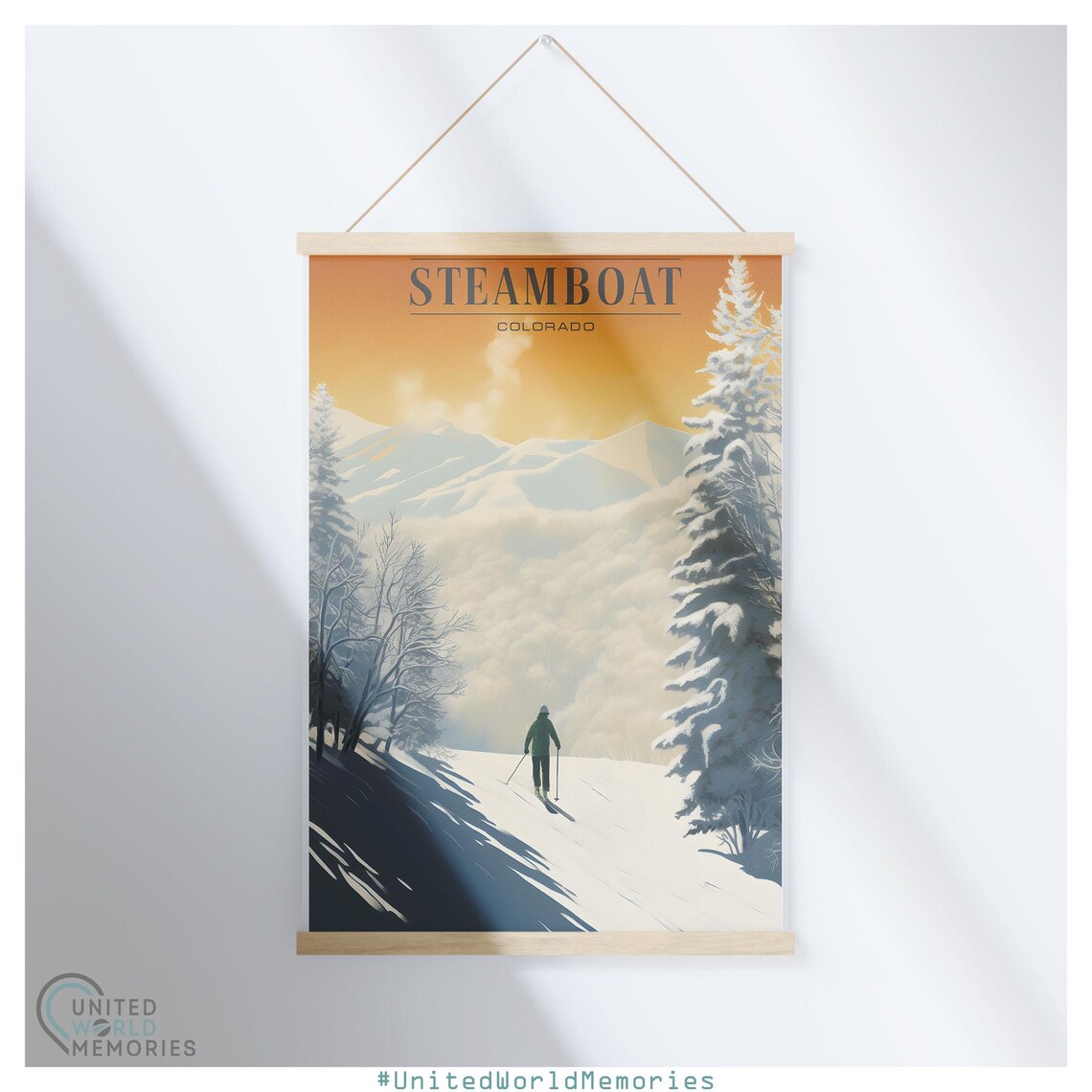 Steamboat Colorado Cross Country Skiing Quiet Winter Trail Poster - Image 5