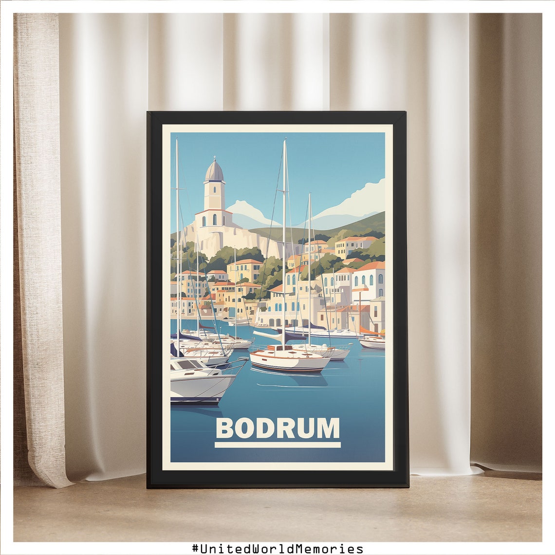 Bodrum Turkey Marina Sailboats Historic Castle Harbor Poster - Image 5