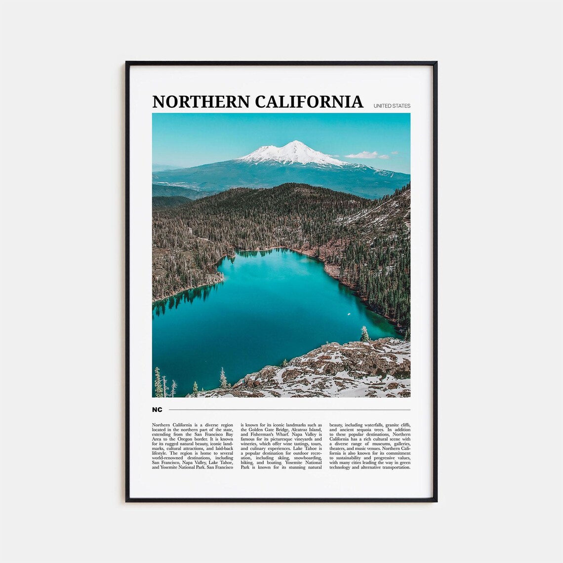 Northern California Travel Poster, Regional Wall Art