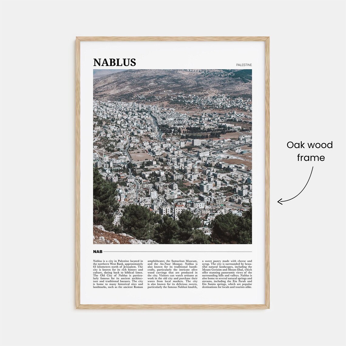 Nablus Travel Poster, Palestine Place Print - Image 3