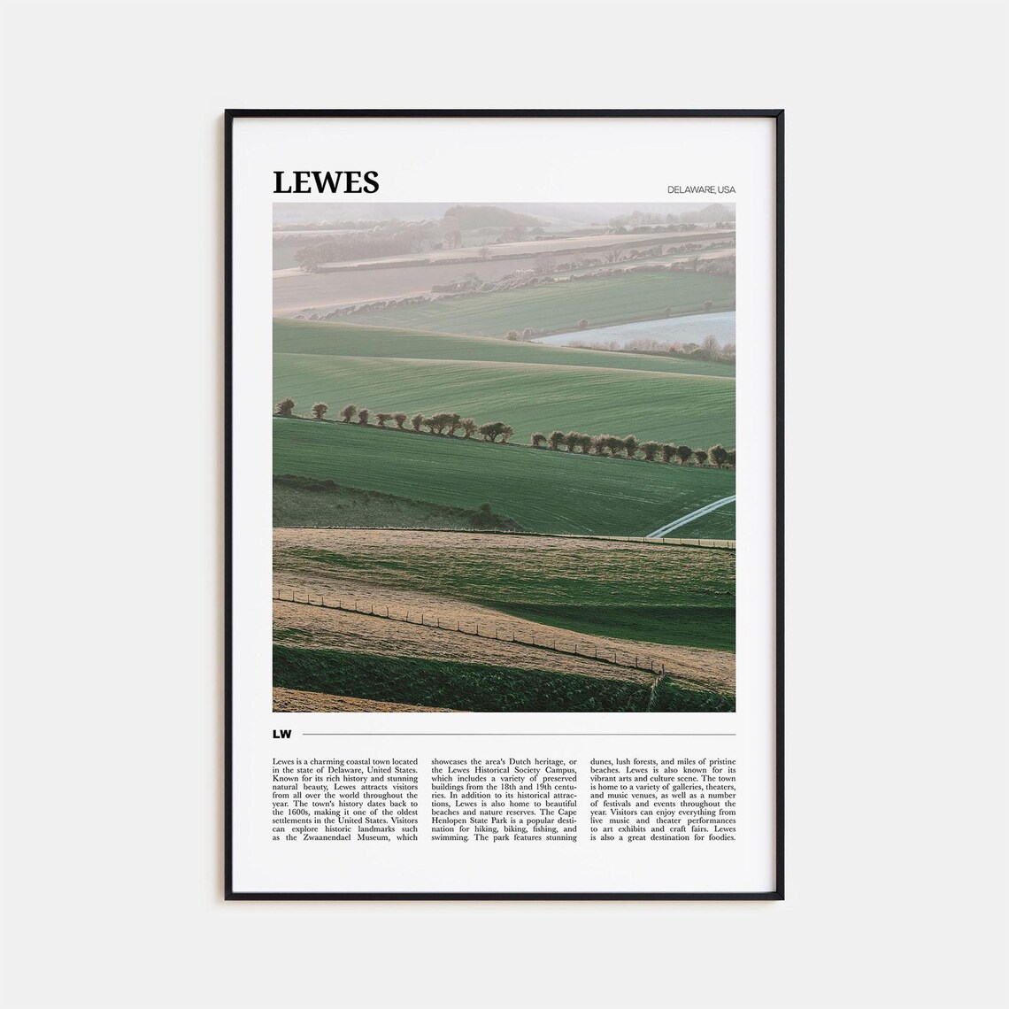 Lewes Travel Poster, Delaware USA Art Print