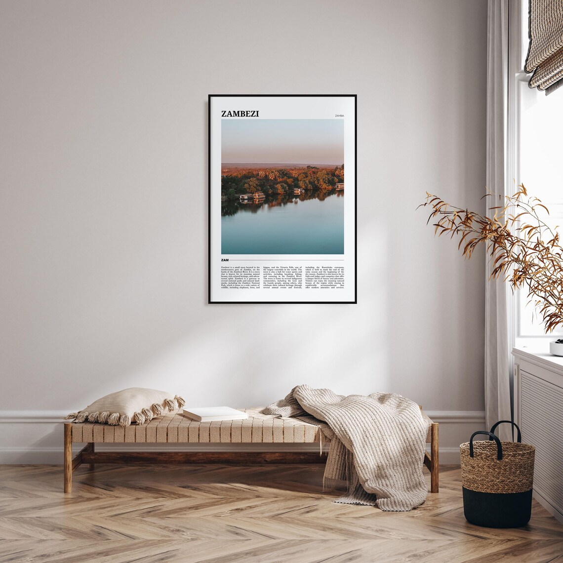 Zambezi Travel Poster, Zambia River Landscape - Image 4