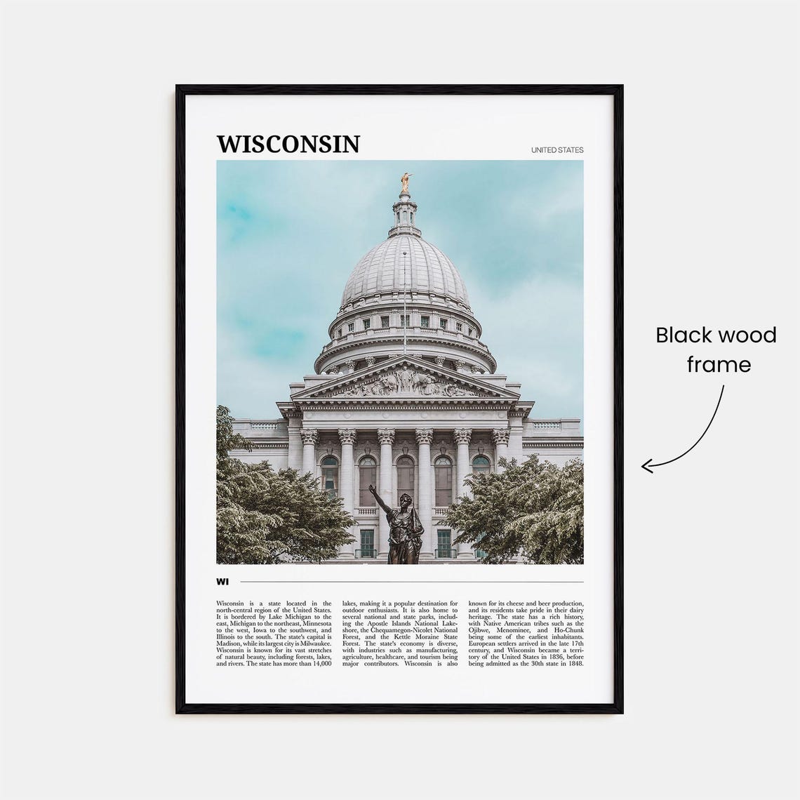Wisconsin State Capitol Madison Historic Dome Photography Poster - Image 2