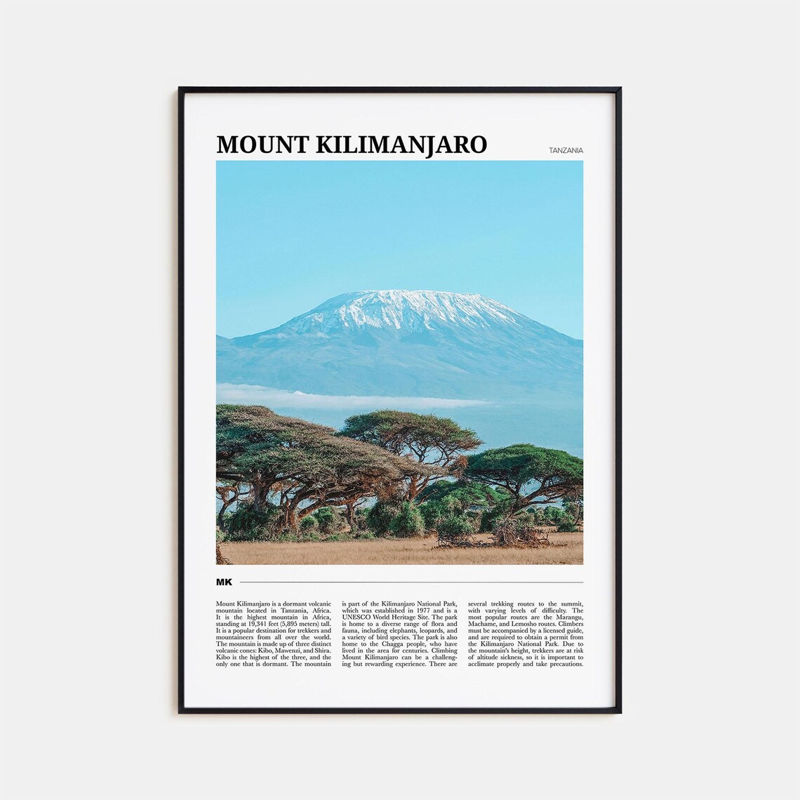 Mount Kilimanjaro Photo Decor Poster Print