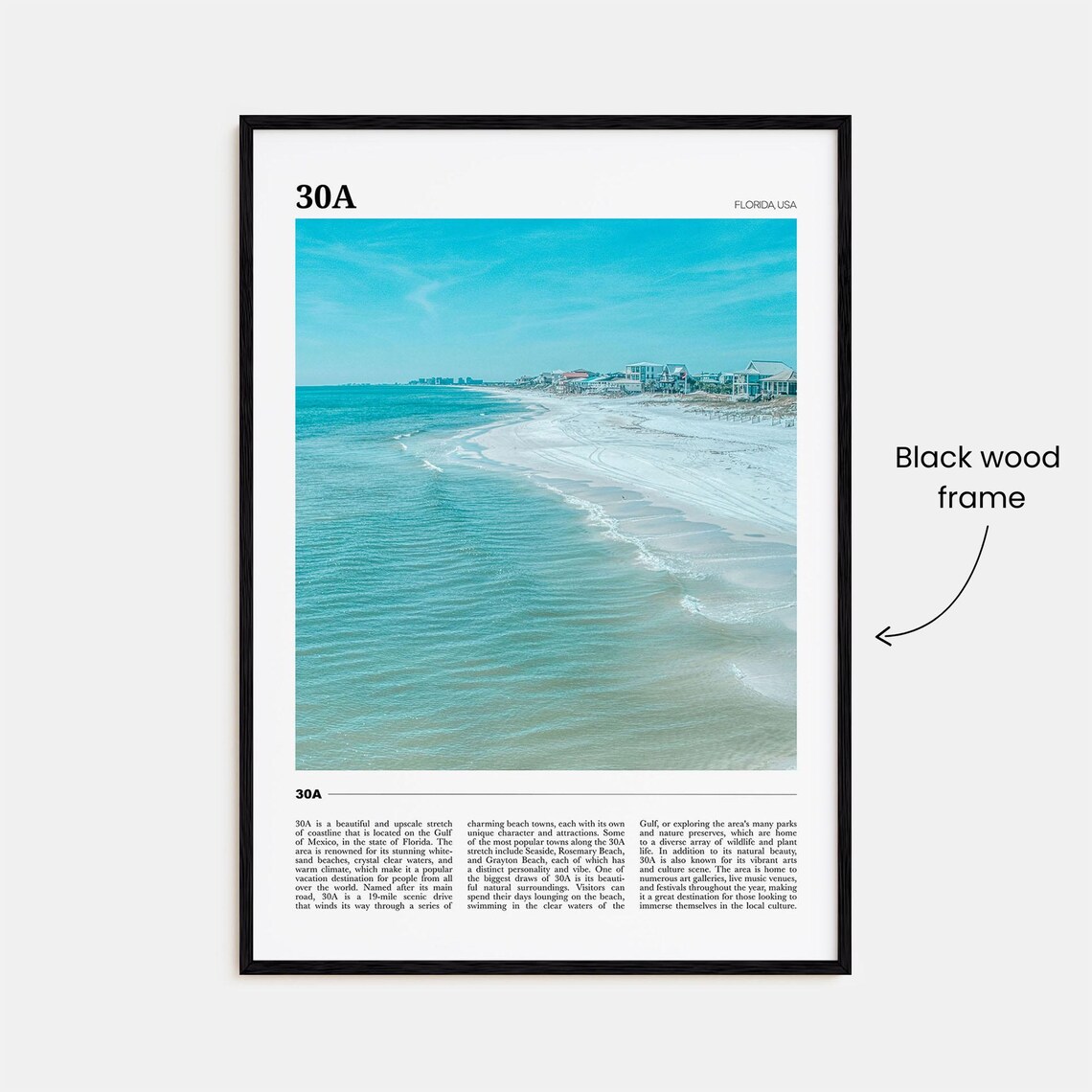 30A Travel Poster, Florida USA Travel Poster - Image 2