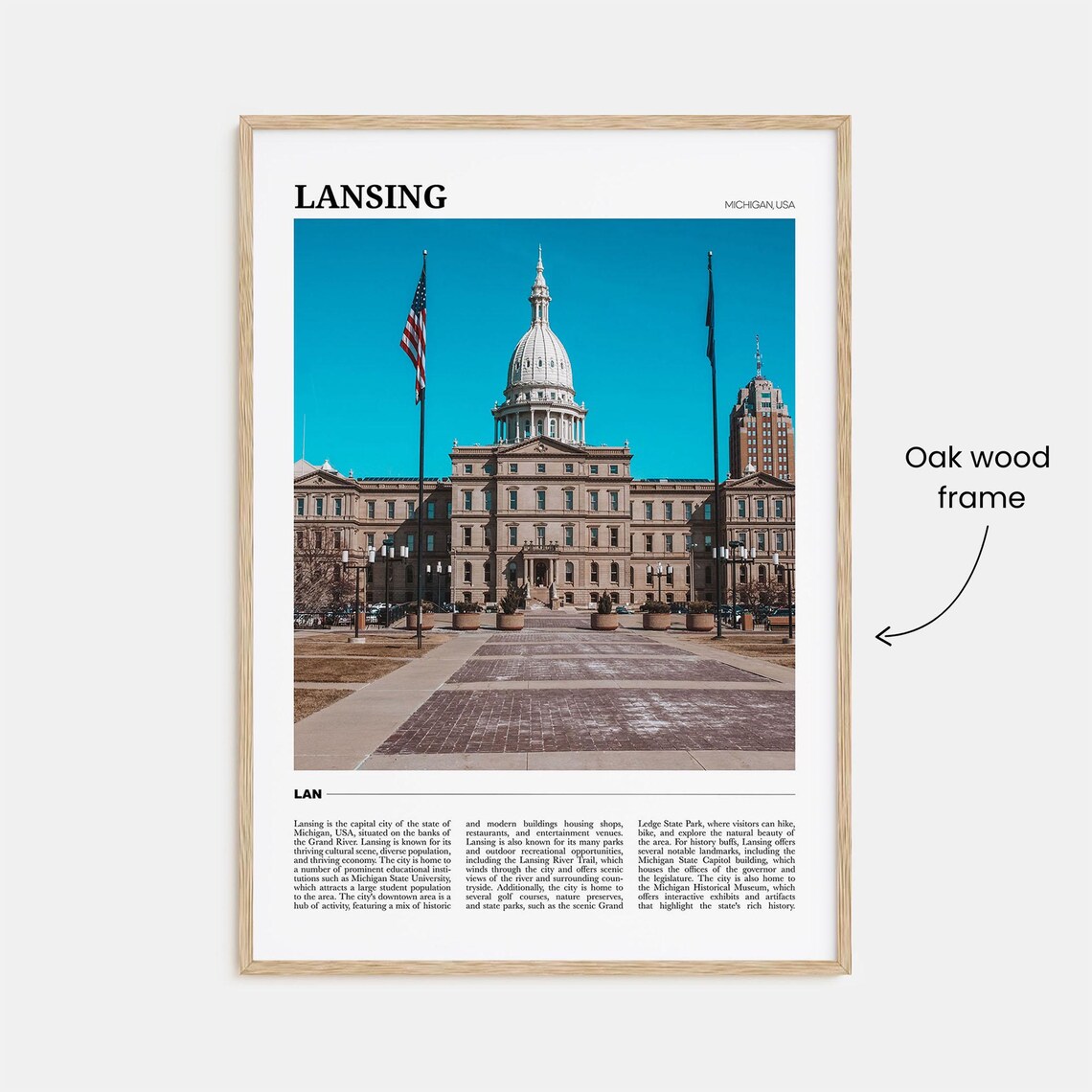 Lansing Michigan State Capitol Dome Travel Photography Poster - Image 3