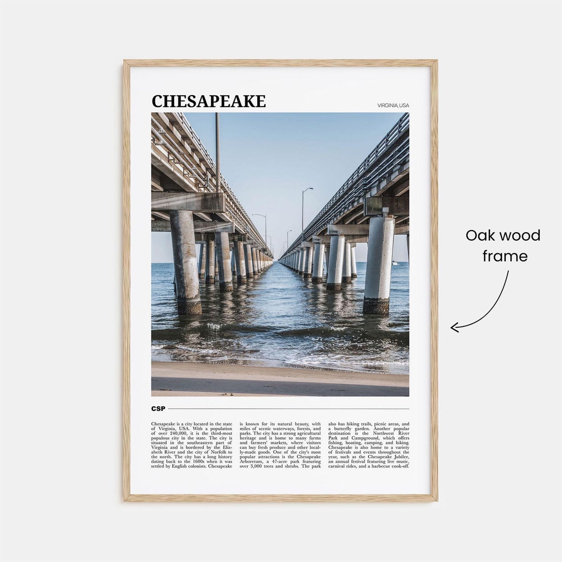 Chesapeake Virginia Bay Bridge Long Span Water Photo Travel Poster - Image 3