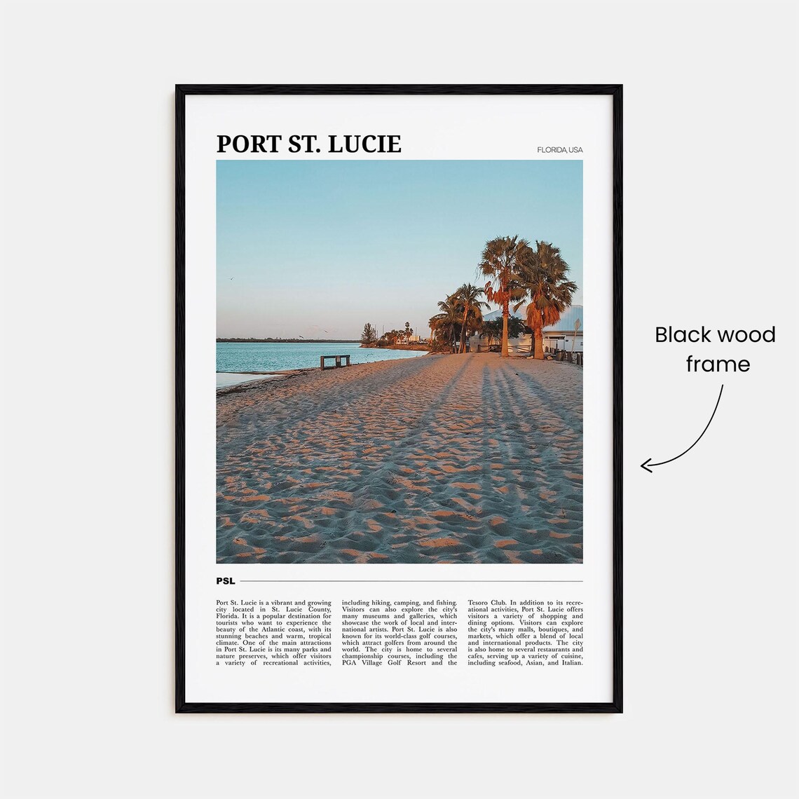 Port St. Lucie Florida USA Sunset Palm Beach Ocean View Poster - Image 2