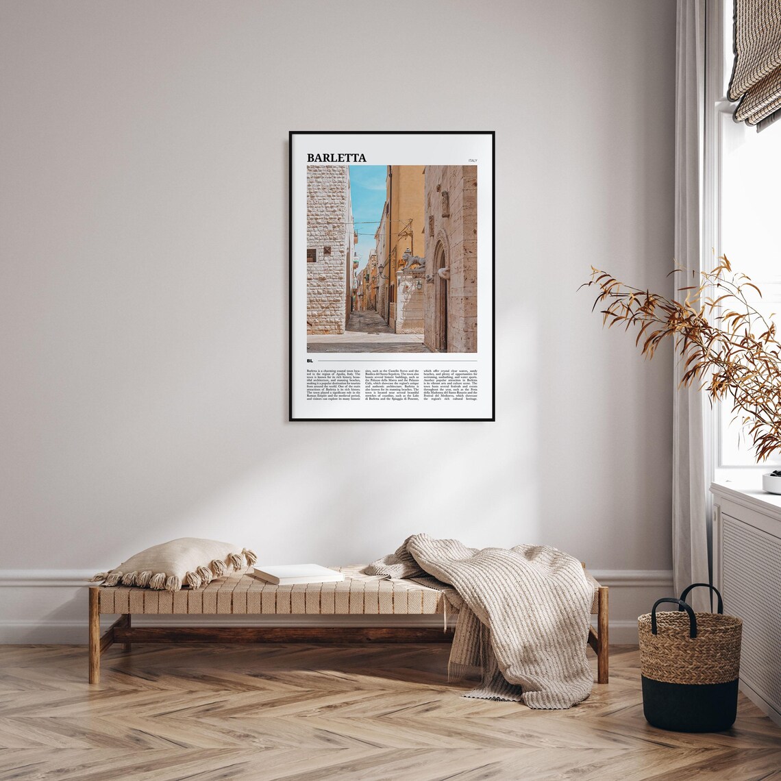 Barletta Italy Historic Old Town Stone Street Scene Travel Poster - Image 4
