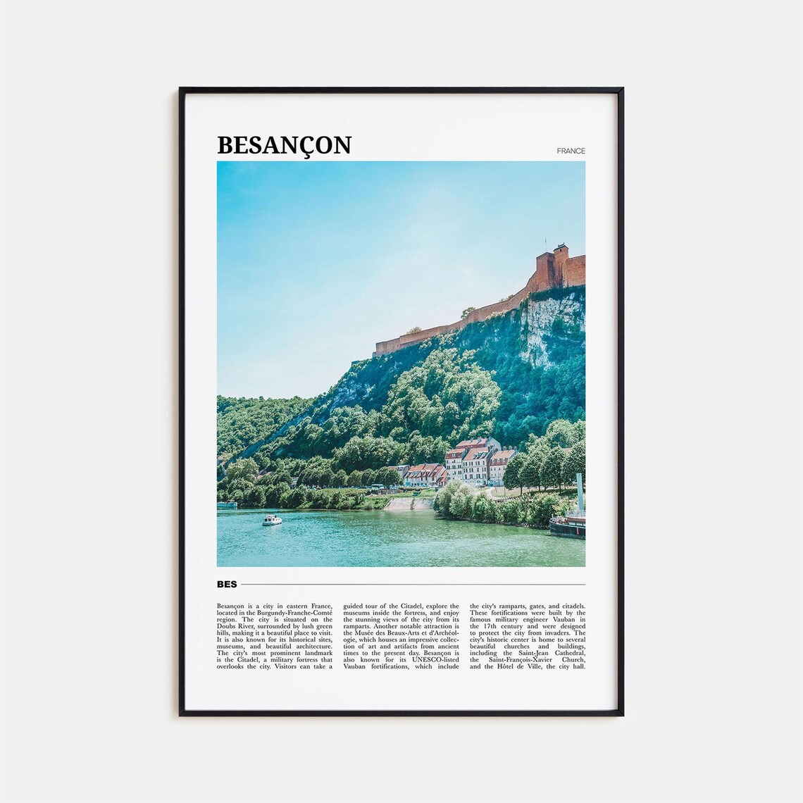 Besancon France Historic Citadel Hill River Valley View Poster