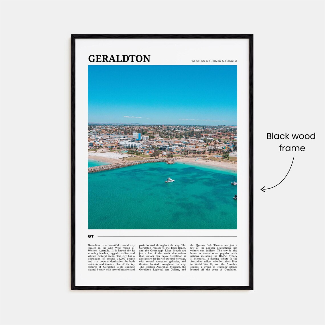 Geraldton Western Australia Turquoise Coastal Beach Aerial Poster - Image 2