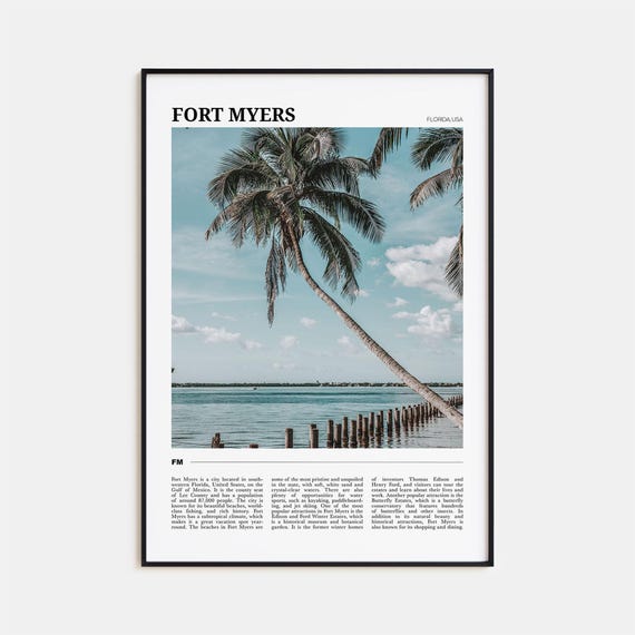 Fort Myers Travel Poster, Florida USA Art Print