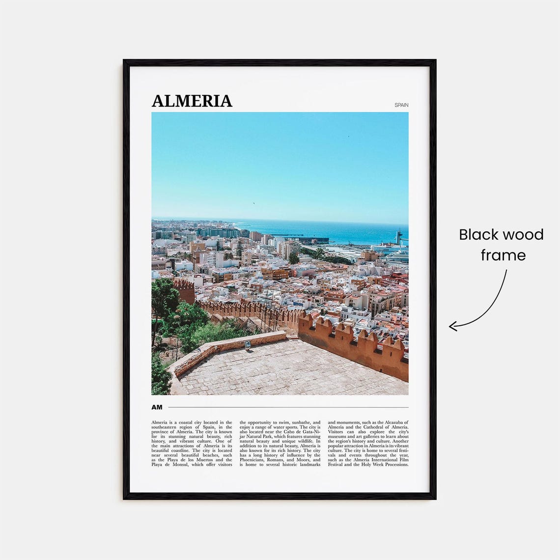 Almeria Spain Coastal Cityscape Historic Fortress Travel Poster - Image 2