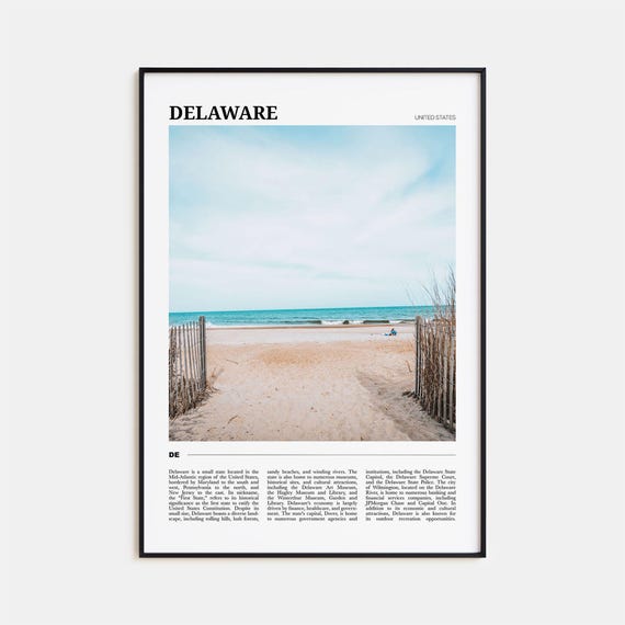 Delaware Travel Poster No. 2, Delaware Poster Print
