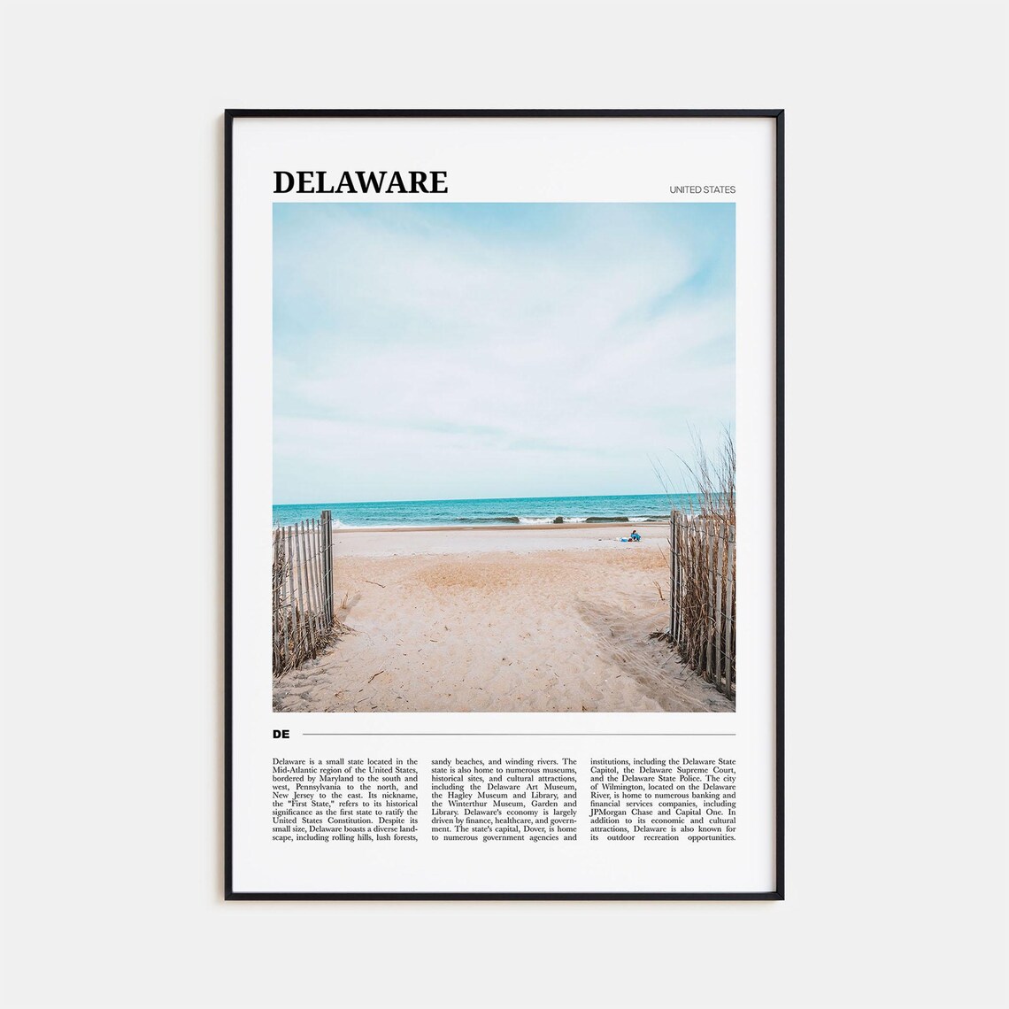 Delaware Travel Poster No. 2, Delaware Poster Print