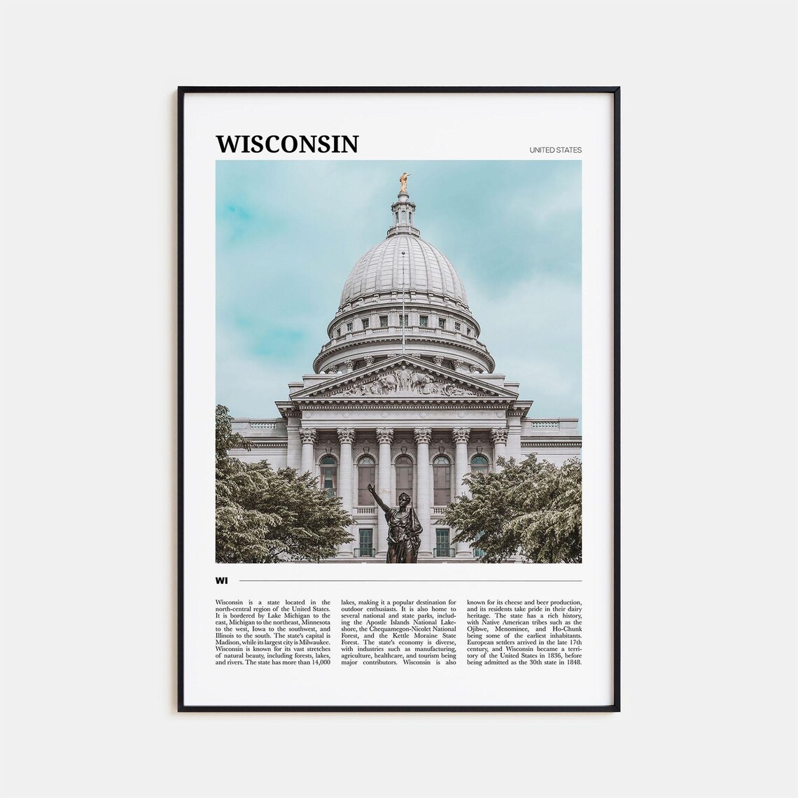 Wisconsin State Capitol Madison Historic Dome Photography Poster