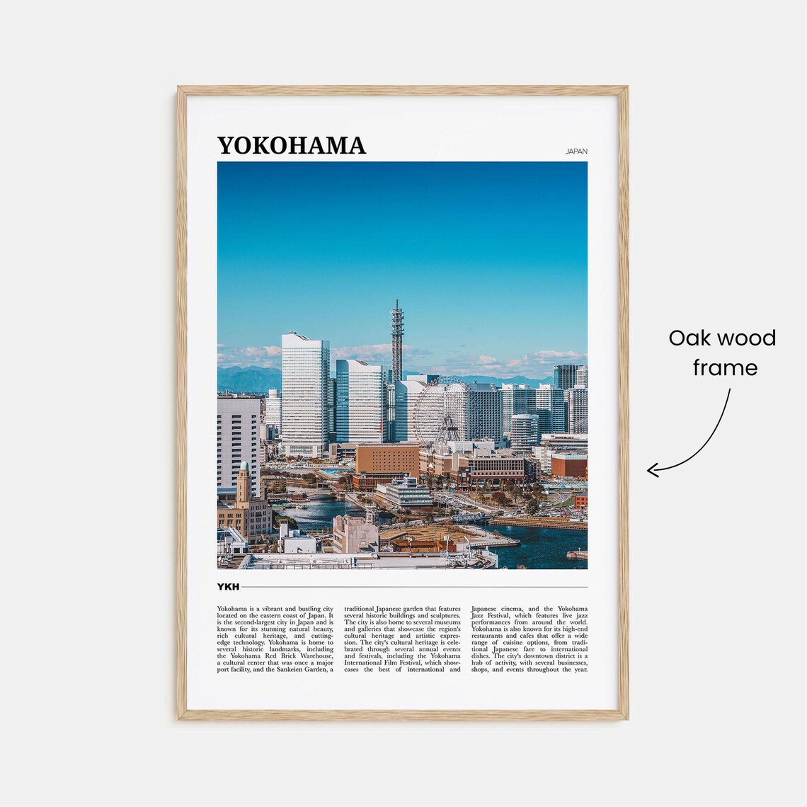 Yokohama Japan Travel Poster Harbor City Skyline Modern Urban View - Image 3