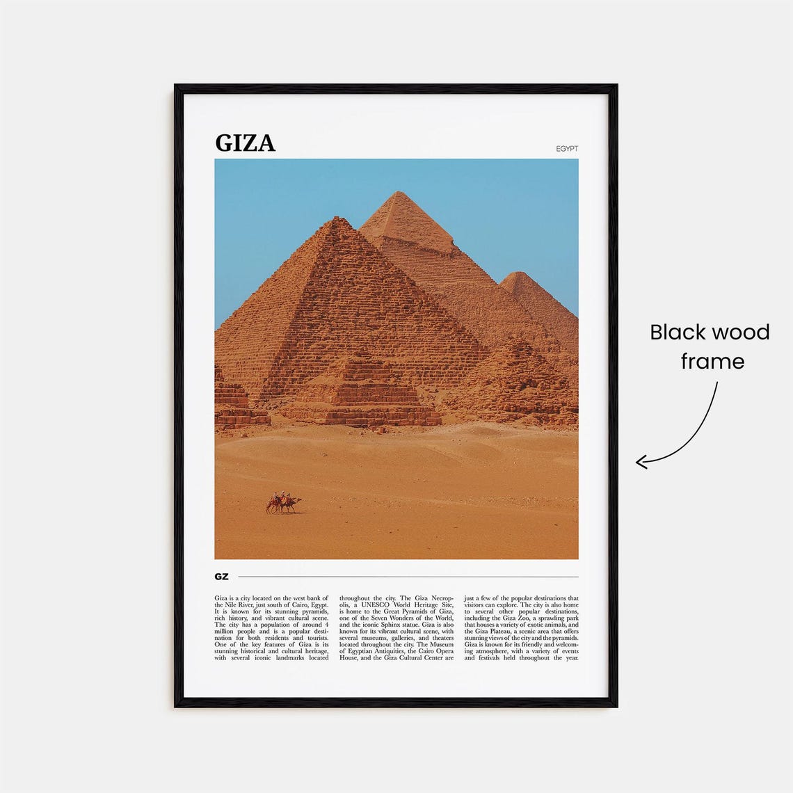 Giza Egypt Great Pyramids Desert Historic Ancient View Poster - Image 2