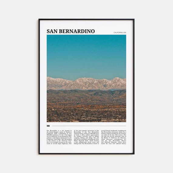 San Bernardino Travel Poster, USA Wall Art