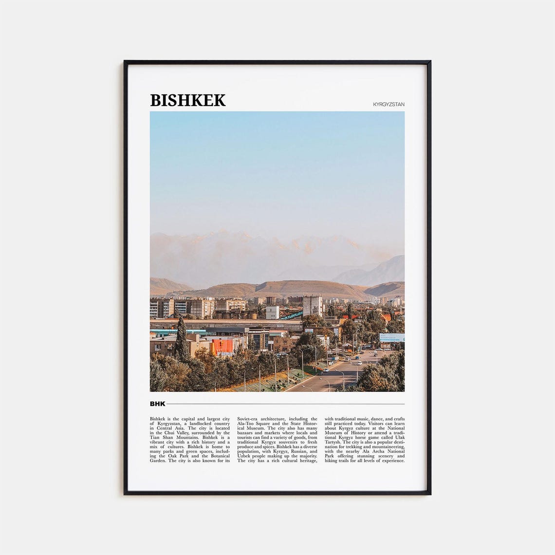 Bishkek Travel Poster Bishkek Wall Art Bishkek Poster Print Bishkek Photo Bishkek Decor Kyrgyzstan