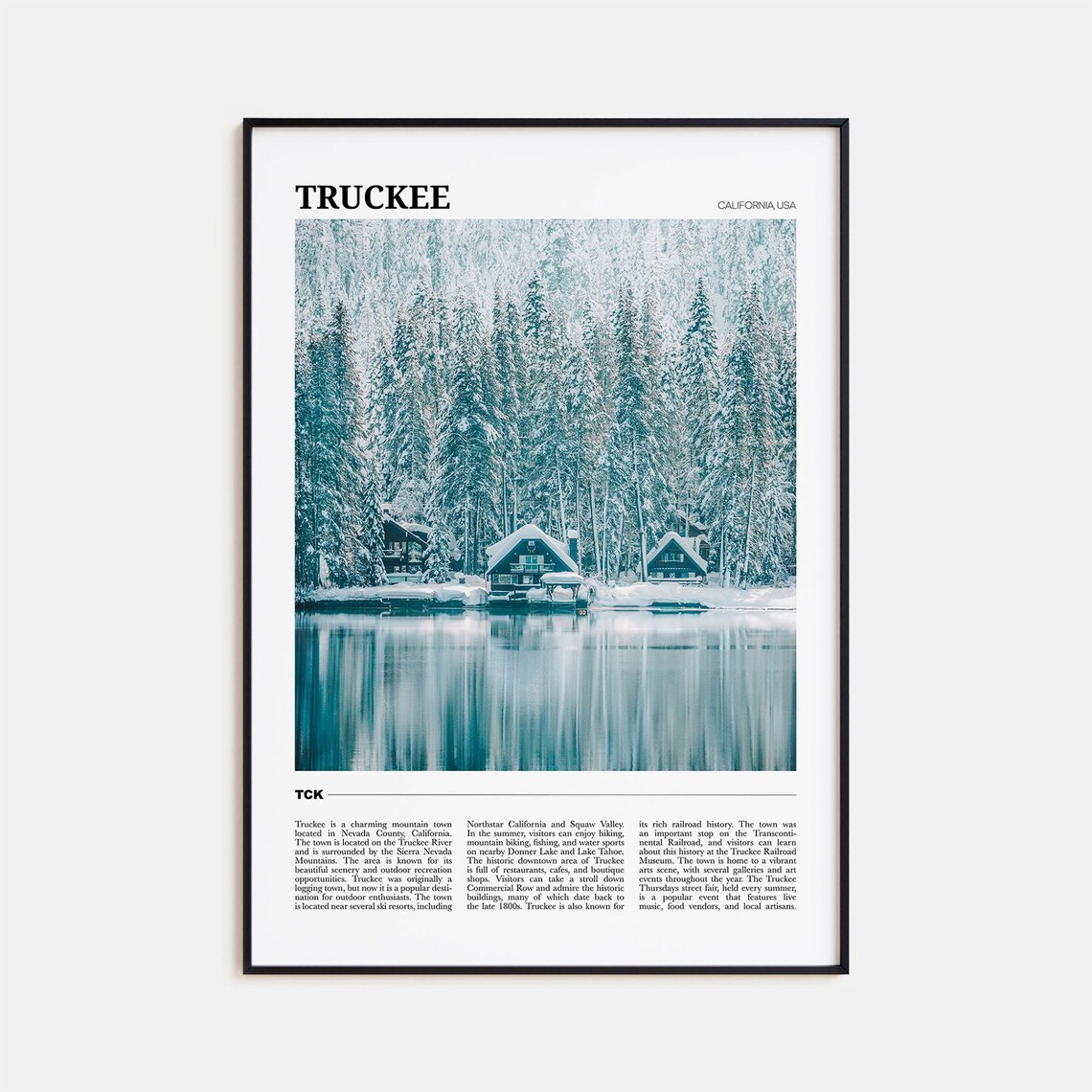 Truckee Travel Poster, California USA Art Print