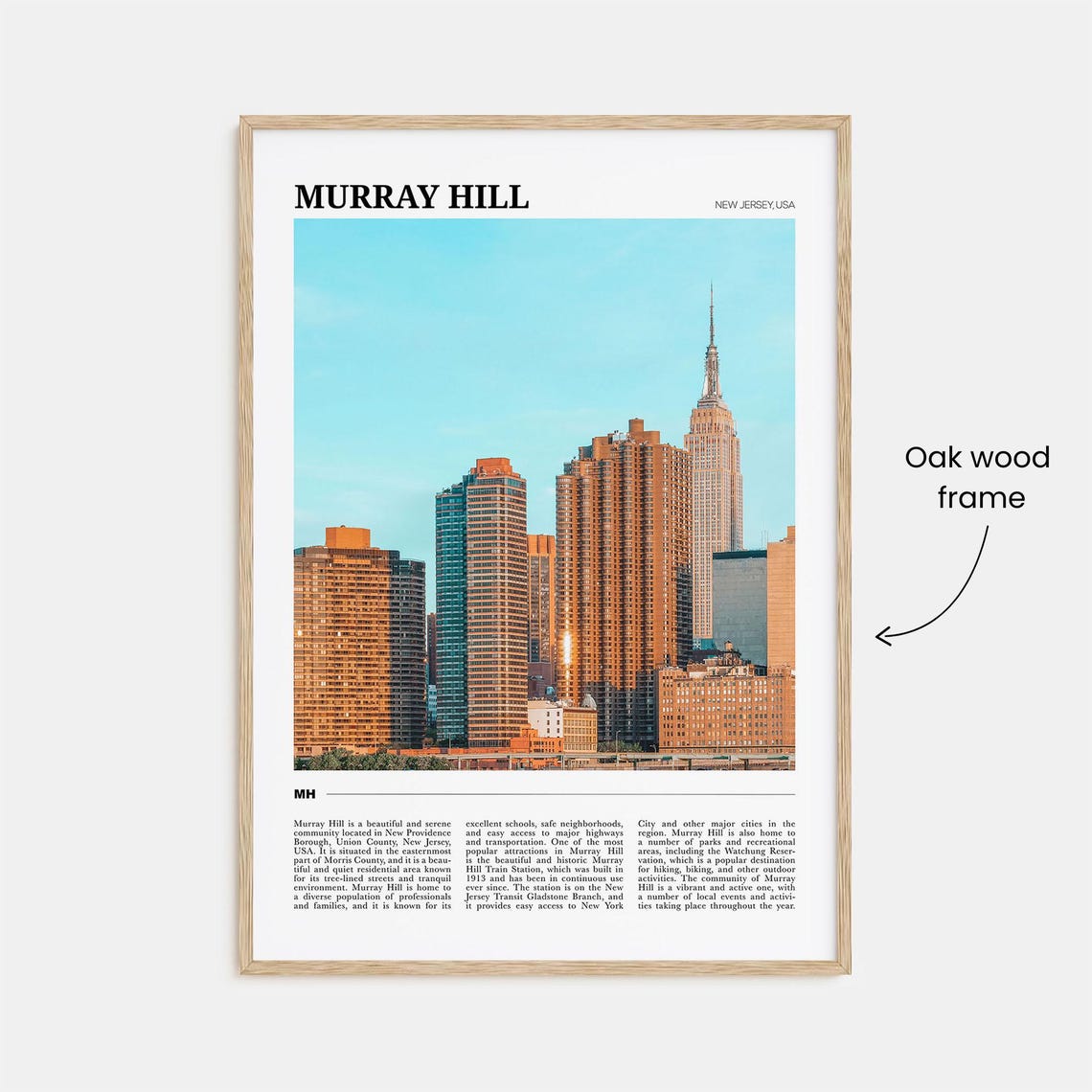 Murray Hill New Jersey Manhattan Skyline Empire State View Poster - Image 3