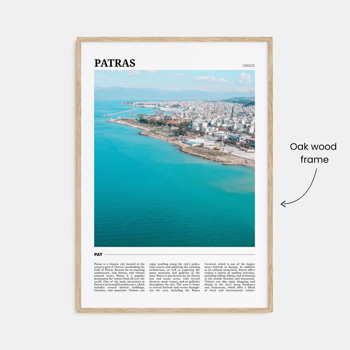 Patras Greece Turquoise Gulf Aerial Coastal Cityscape Poster - Image 3