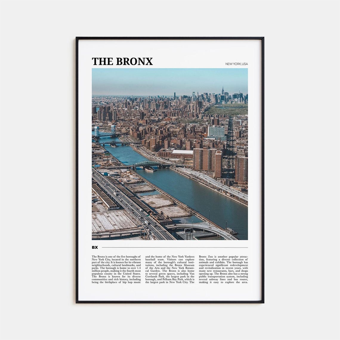The Bronx Travel Poster, New York USA