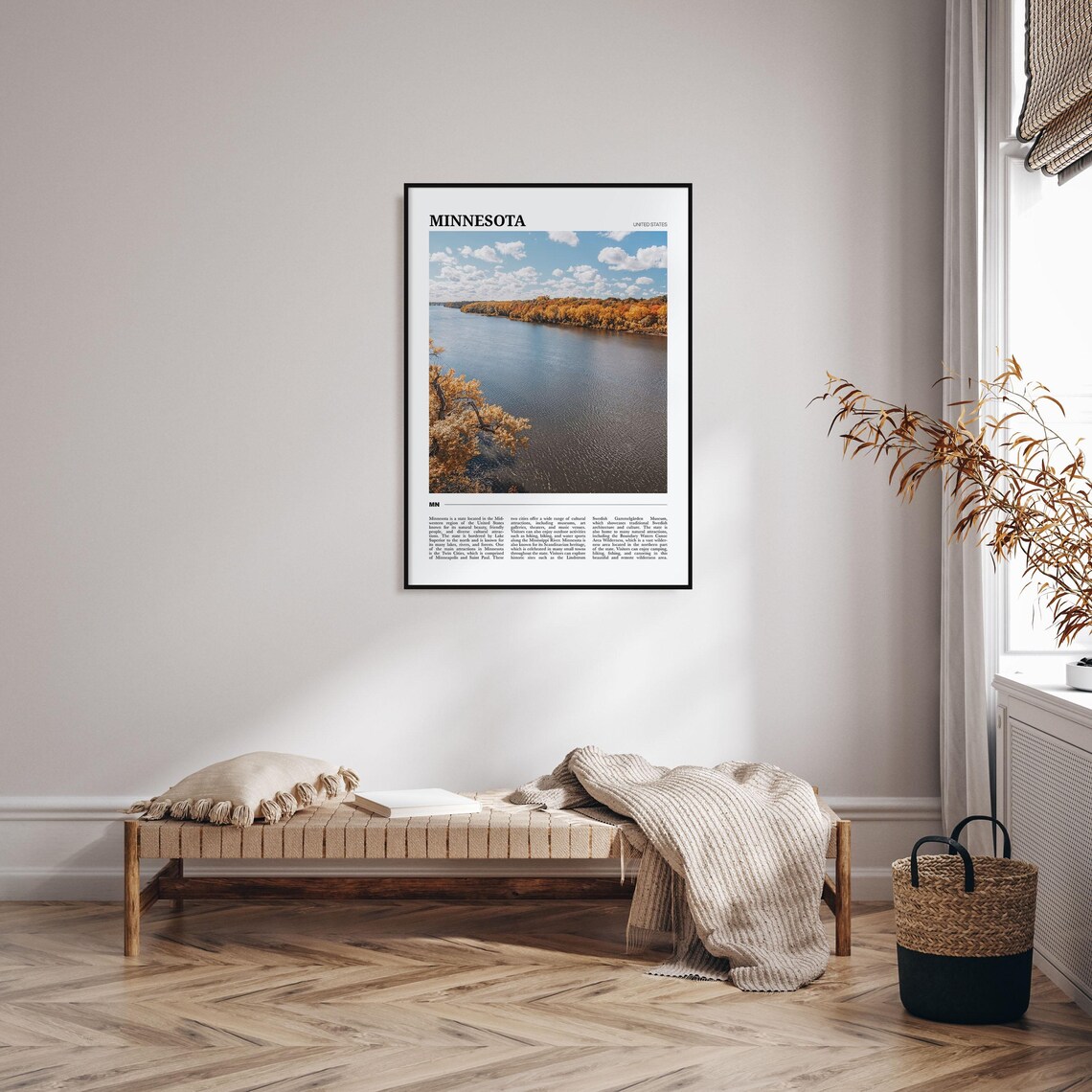 Minnesota United States Autumn River and Forest Travel Poster - Image 4