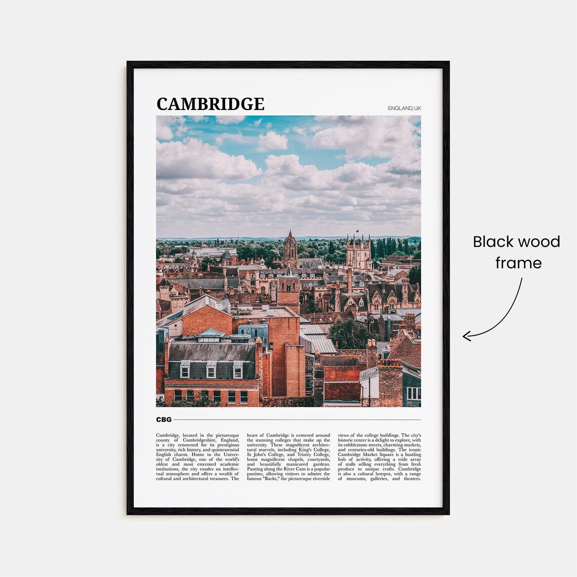 Cambridge Travel Poster, England Wall Art Print - Image 2